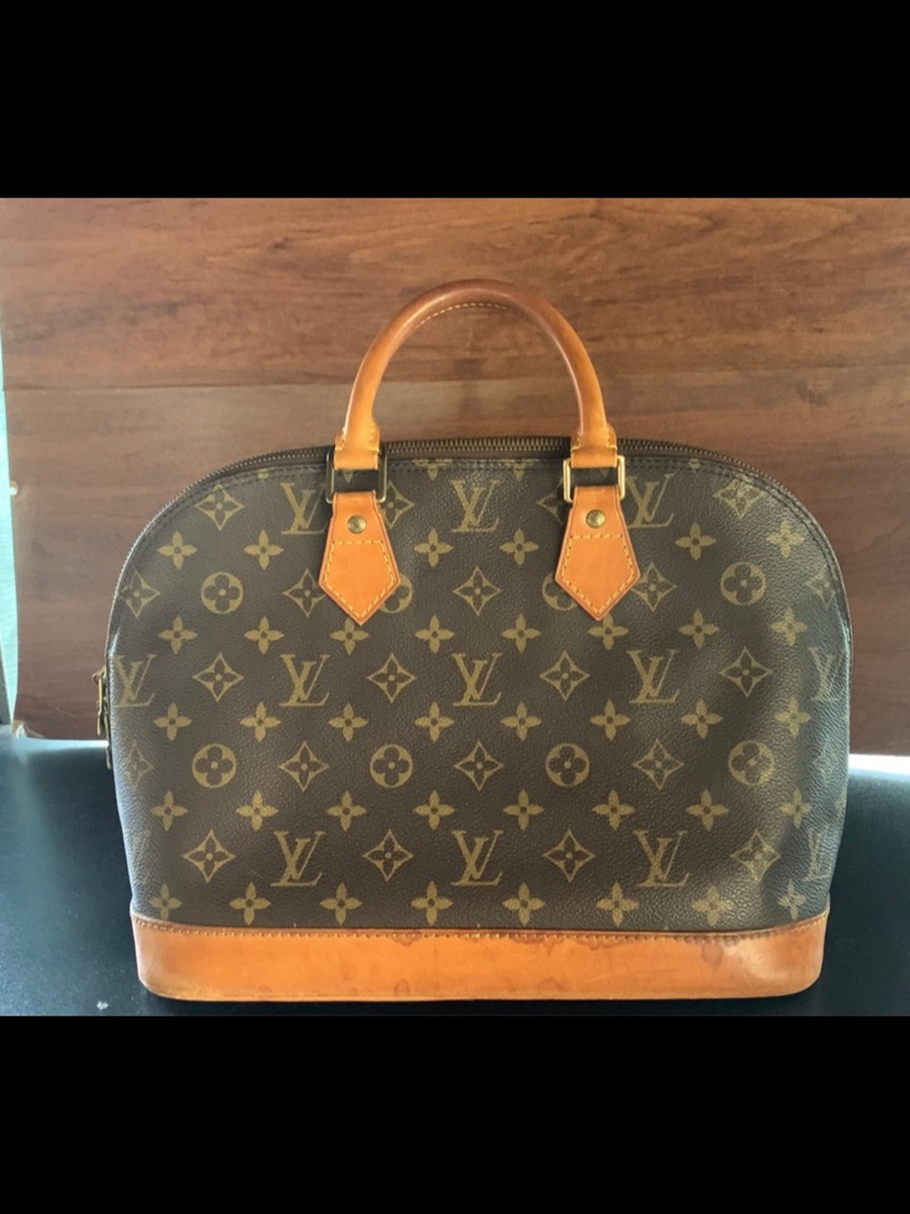 Louis Vuitton Monogram Alma Satchel in Brown and Tan